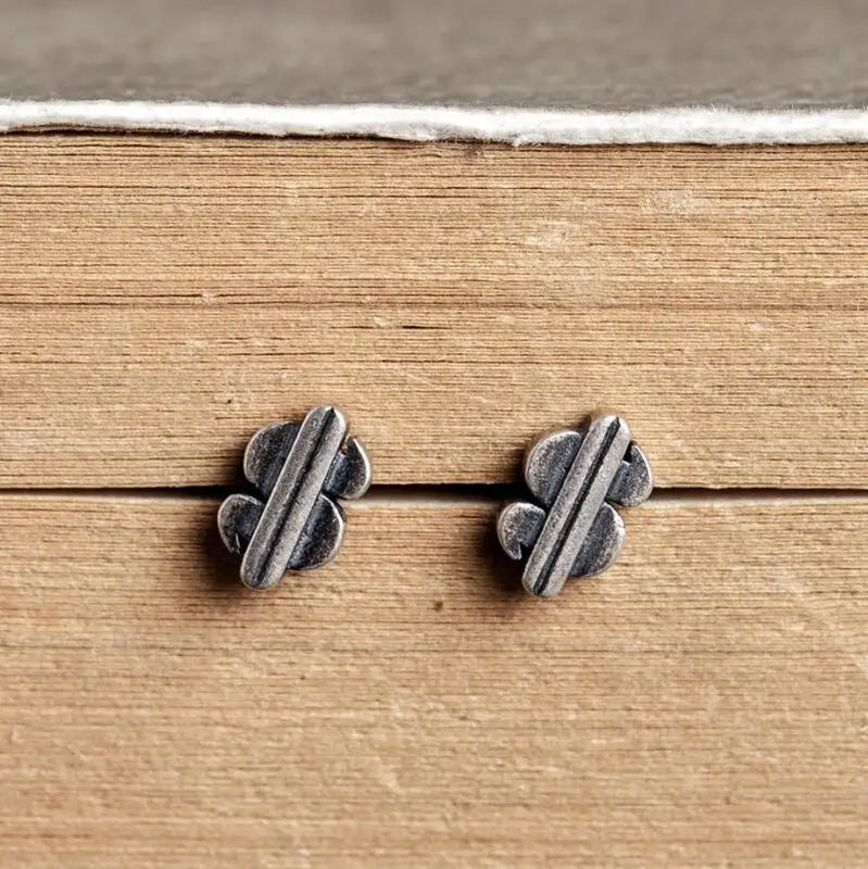 Rock Punk American Dollar Earrings 925 Sterling Silver Unisex Gift