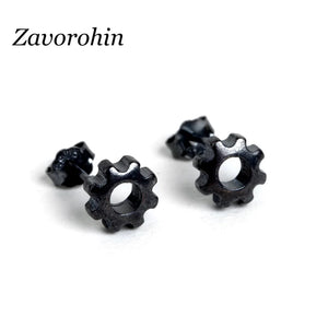 Steampunk Gearwheel Stud Earrings
