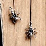 Gothic Punk 100% 925 Silver Spider Stud Earrings Insect Jewelry