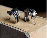 Vintage Ethnic 925 Sterling Silver Earrings Women Men Party Jewelry