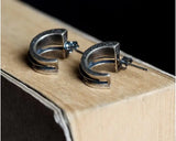 Vintage Ethnic 925 Sterling Silver Earrings Women Men Party Jewelry