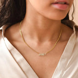 Crystal Pendant Name Necklace Zircon Chocker for Women