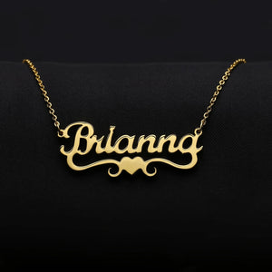 Heart Name Necklace Personalized Stainless Steel Nameplate Jewelry