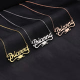 Heart Name Necklace Personalized Stainless Steel Nameplate Jewelry