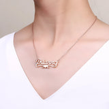 Heart Name Necklace Personalized Stainless Steel Nameplate Jewelry