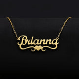Heart Name Necklace Personalized Stainless Steel Nameplate Jewelry