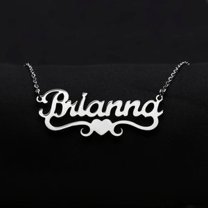 Heart Name Necklace Personalized Stainless Steel Nameplate Jewelry