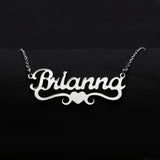 Heart Name Necklace Personalized Stainless Steel Nameplate Jewelry
