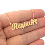 Butterfly Pendant Stainless Steel Name Necklace Choker