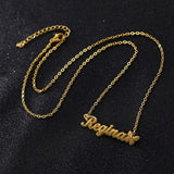 Butterfly Pendant Stainless Steel Name Necklace Choker