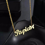 Butterfly Pendant Stainless Steel Name Necklace Choker