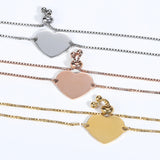 Personalized Stainless Steel Engrave Name Bracelet with Heart Charm