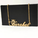 Nameplate Pendant Personalized Name Crown Necklace