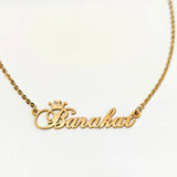 Nameplate Pendant Personalized Name Crown Necklace