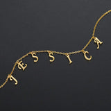 Minimalist Initial Letter Necklace Stainless Steel Women Boho Jewelry