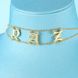 Personalized Initial Letter Choker Necklace Stainless Steel Jewelry