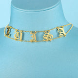 Personalized Initial Letter Choker Necklace Stainless Steel Jewelry