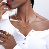 Personalized Nameplate Necklace 3MM Cuban Chain Stainless Steel Custom Jewelry