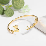 Personalized Crown Arabic Name Bangles & Bracelets