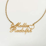 Custom Heart Necklace with 2 Names - Personalized Letter Choker
