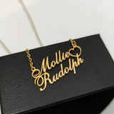Custom Heart Necklace with 2 Names - Personalized Letter Choker