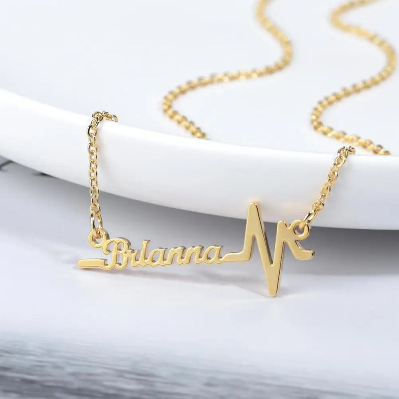 Personalized Heartbeat Name Necklace for Women