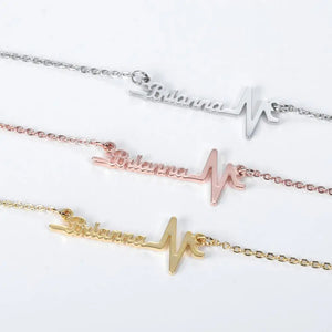 Personalized Heartbeat Name Necklace for Women