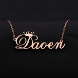 Custom Name Crown Necklace for Women