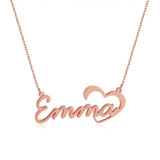 Personalized Heart Name Necklace Stainless Steel Women
