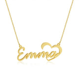 Personalized Heart Name Necklace Stainless Steel Women