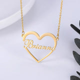 Personalized Name Necklace Split Heart Necklace Stainless Steel Nameplate