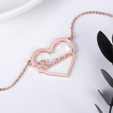 Personalized Name Necklace Split Heart Necklace Stainless Steel Nameplate