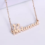 Custom Heart Font Name Necklace Stainless Steel