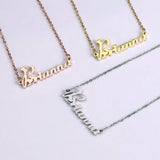 Custom Heart Font Name Necklace Stainless Steel