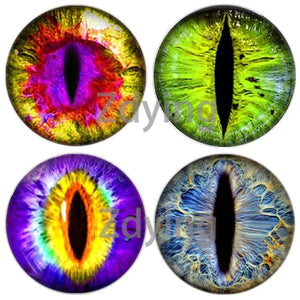 5pcs/lot Cat Dragon Eyes Glass Cabochons Jewelry