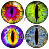 5pcs/lot Cat Dragon Eyes Glass Cabochons Jewelry