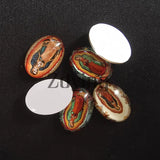 French Happy Birthday Mom Oval Shape Glass Art Picture Cabochons Beads