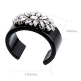 ZenithFashion Resin Crystal Cuff Bracelet Statement Bangle