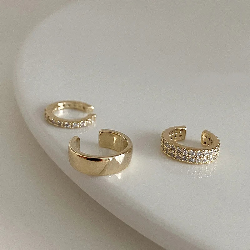 Three Piece Set Women Clip Earrings No Ear Hole Wind Ear Clip