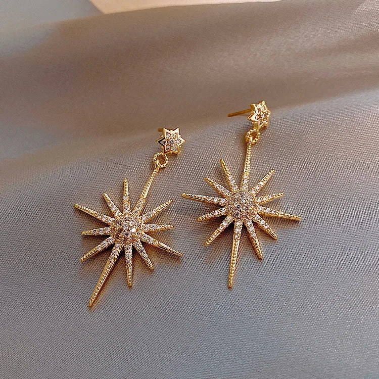 Star Dangle Earrings Long Pendant Jewelry For Girl