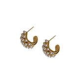 Vintage Pearl Women Hoop Earrings Retro Ins Female Jewelry