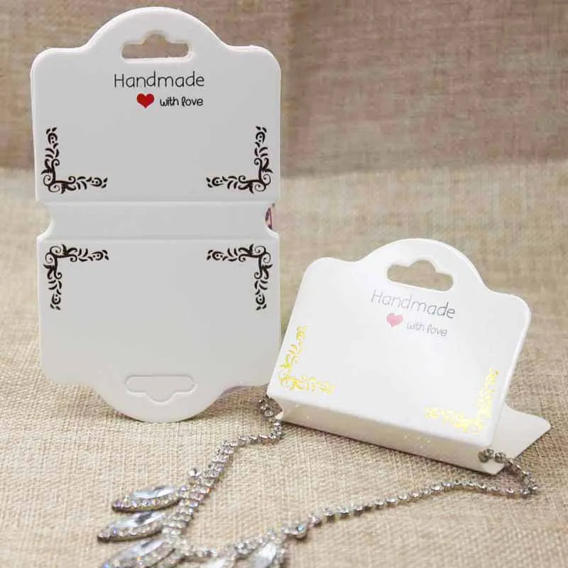 Zerong foil jewelry tag card, DIY with love necklace folded card