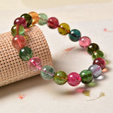 Crystal Tourmaline Bracelet Manual Bracelet Pendant Ring Rainbow Ornament Gift