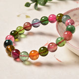 Crystal Tourmaline Bracelet Manual Bracelet Pendant Ring Rainbow Ornament Gift