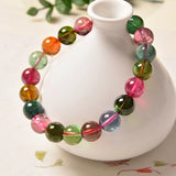 Crystal Tourmaline Bracelet Manual Bracelet Pendant Ring Rainbow Ornament Gift