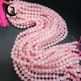 Brazil Rose Quartz Stone Beads Round Smooth Loose Beads 15''