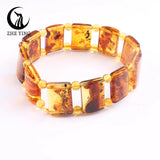 Natural Amber Bracelet Healing Energy Gemstone Stretch Men Women Bracelets