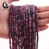 Ruby Stone Faceted Loose Natural Gemstone Beads 4*4mm 15''