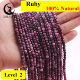 Ruby Stone Faceted Loose Natural Gemstone Beads 4*4mm 15''