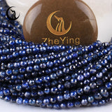 4mm Faceted Natural Zircon Stone Beads Dark Sapphire Loose Gemstone